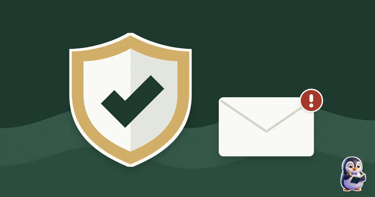 Illustration en papier découpé : bouclier et un e-mail d'alerte.