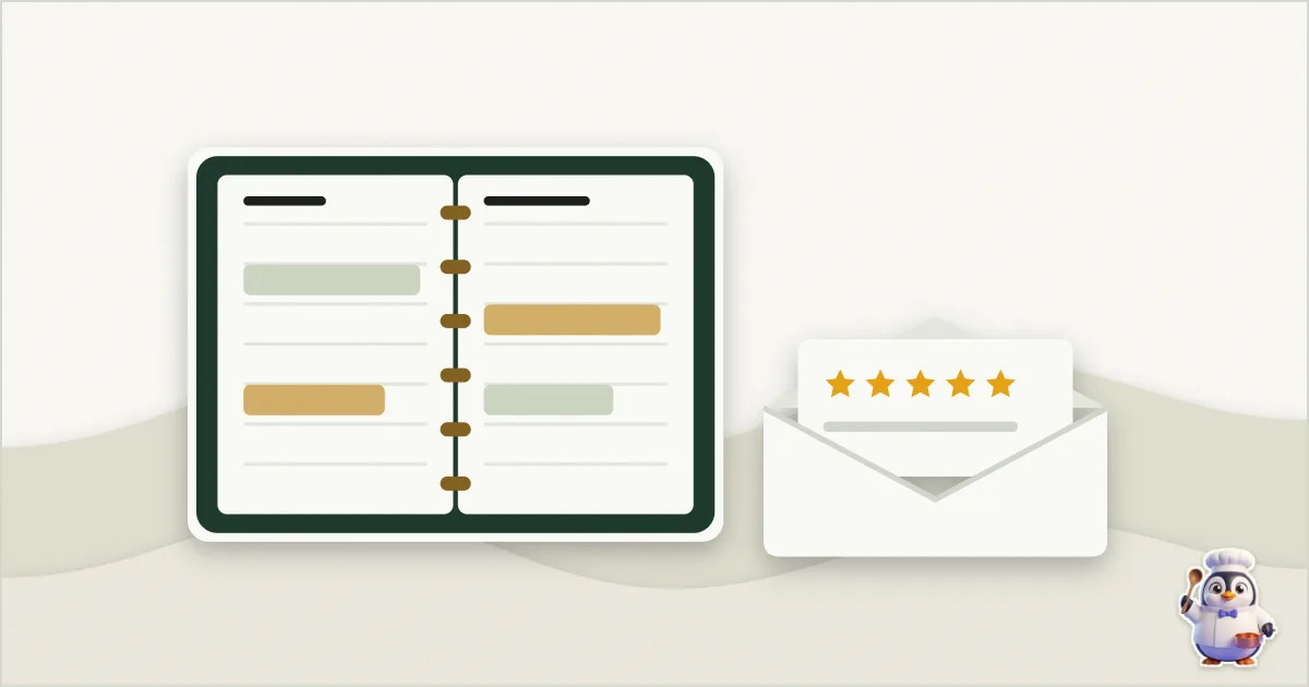 Illustration en papier découpé : agenda de rendez-vous et un e-mail de demande d'avis.