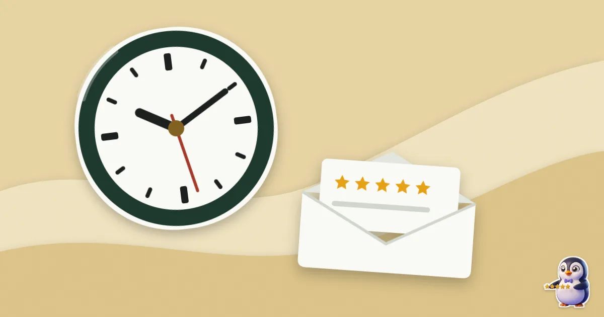 Illustration en papier découpé : horloge et un e-mail de demande d'avis.
